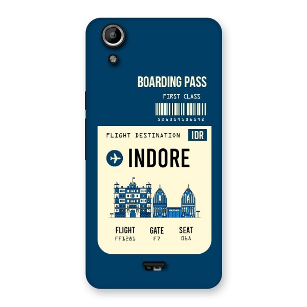 Indore Boarding Pass Back Case for Micromax Canvas Selfie Lens Q345