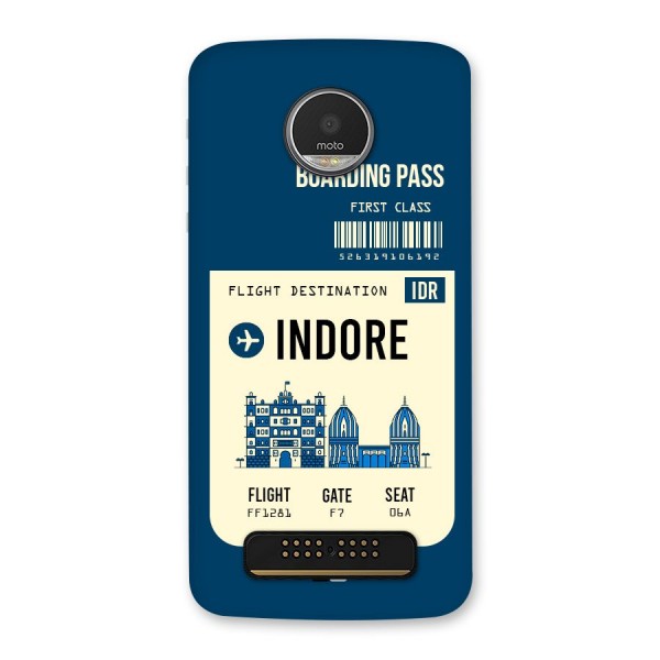 Indore Boarding Pass Back Case for Moto Z Play