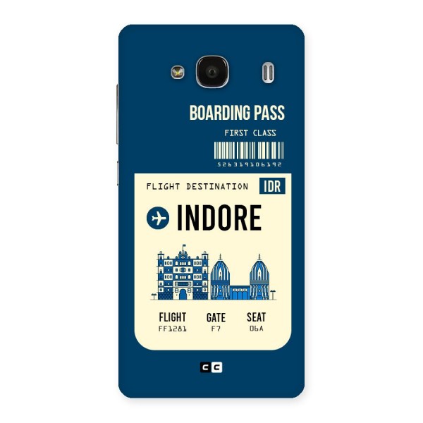 Indore Boarding Pass Back Case for Redmi 2 Prime