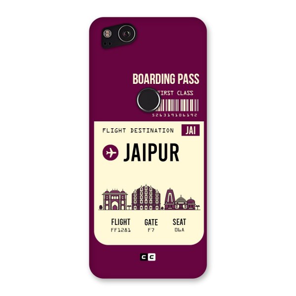 Jaipur Boarding Pass Back Case for Google Pixel 2