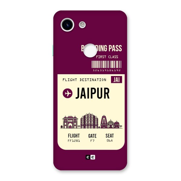 Jaipur Boarding Pass Back Case for Google Pixel 3