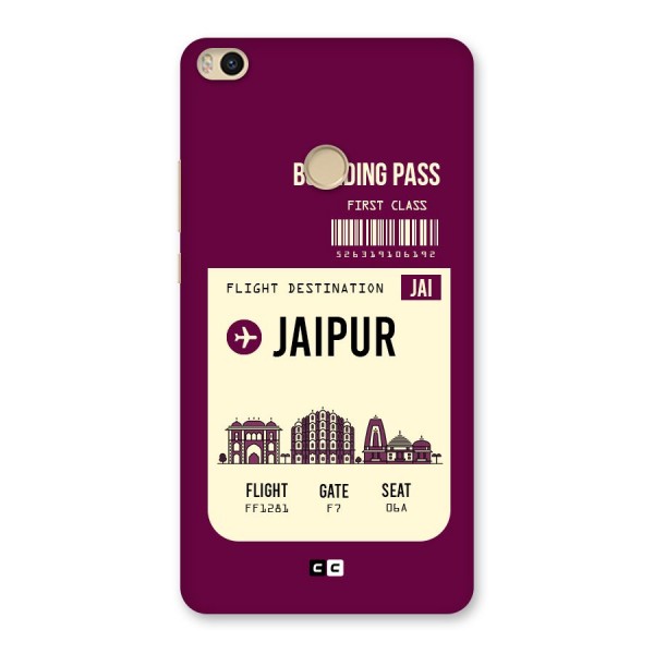 Jaipur Boarding Pass Back Case for Mi Max 2