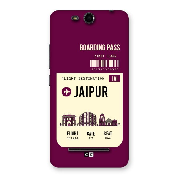 Jaipur Boarding Pass Back Case for Micromax Canvas Juice 3 Q392