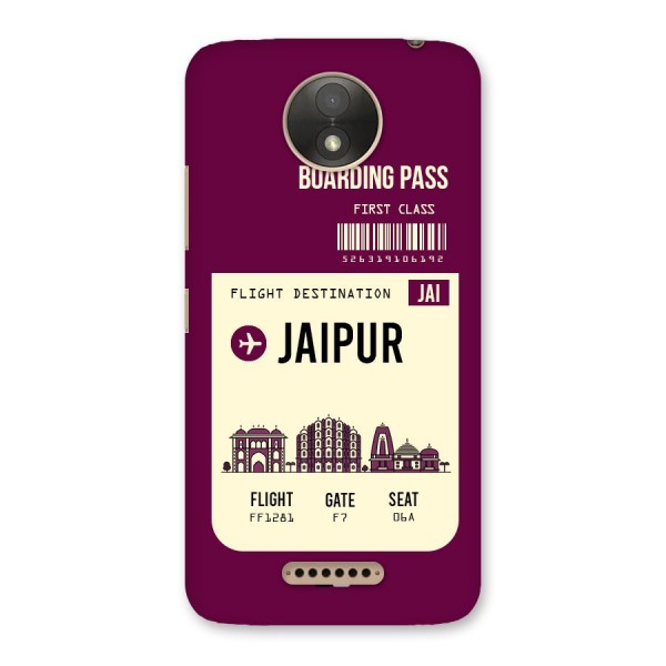 Jaipur Boarding Pass Back Case for Moto C Plus