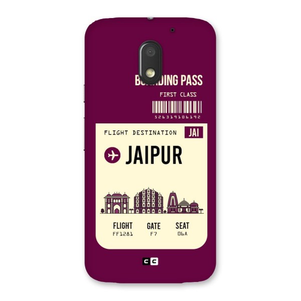 Jaipur Boarding Pass Back Case for Moto E3 Power