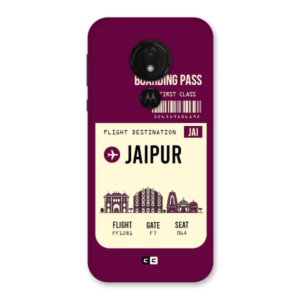 Jaipur Boarding Pass Back Case for Moto G7 Power
