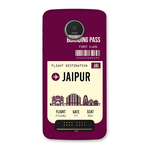 Jaipur Boarding Pass Back Case for Moto Z Play