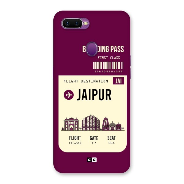Jaipur Boarding Pass Back Case for Oppo F9