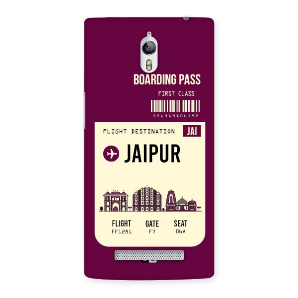 Jaipur Boarding Pass Back Case for Oppo Find 7