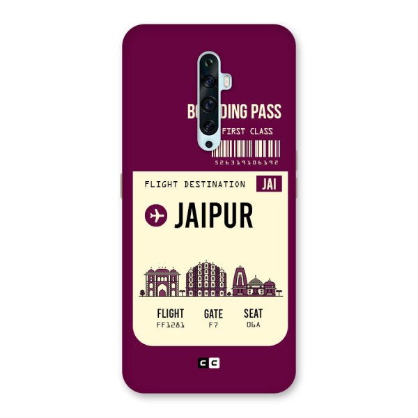 Jaipur Boarding Pass Back Case for Oppo Reno2 F