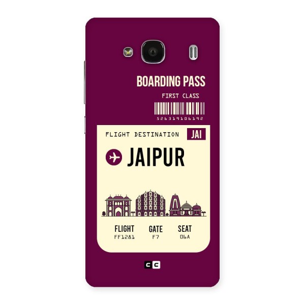 Jaipur Boarding Pass Back Case for Redmi 2s