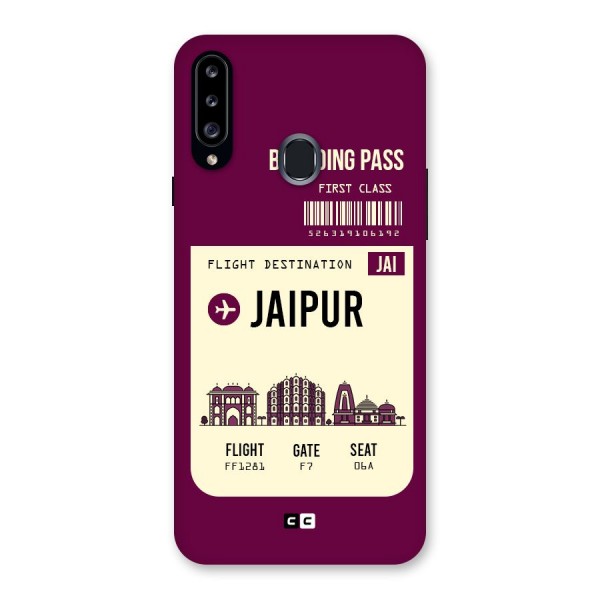 Jaipur Boarding Pass Back Case for Samsung Galaxy A20s