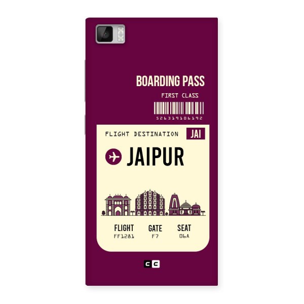 Jaipur Boarding Pass Back Case for Xiaomi Mi3