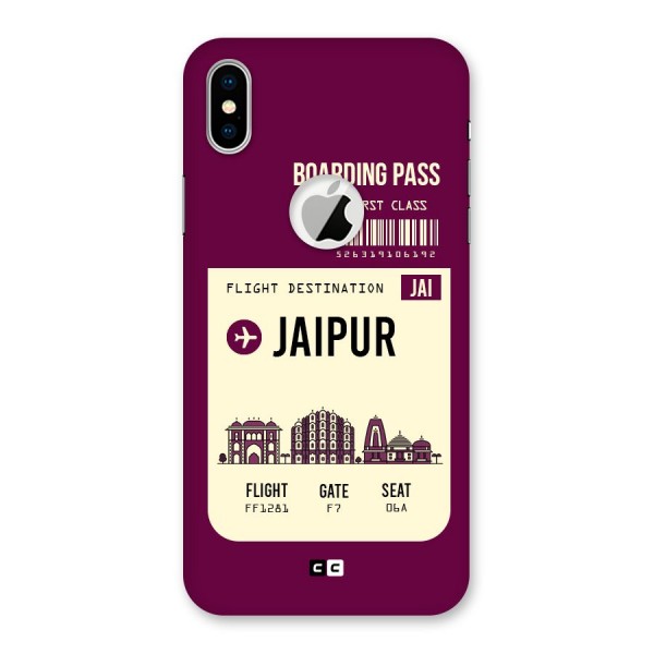 Jaipur Boarding Pass Back Case for iPhone XS Logo Cut