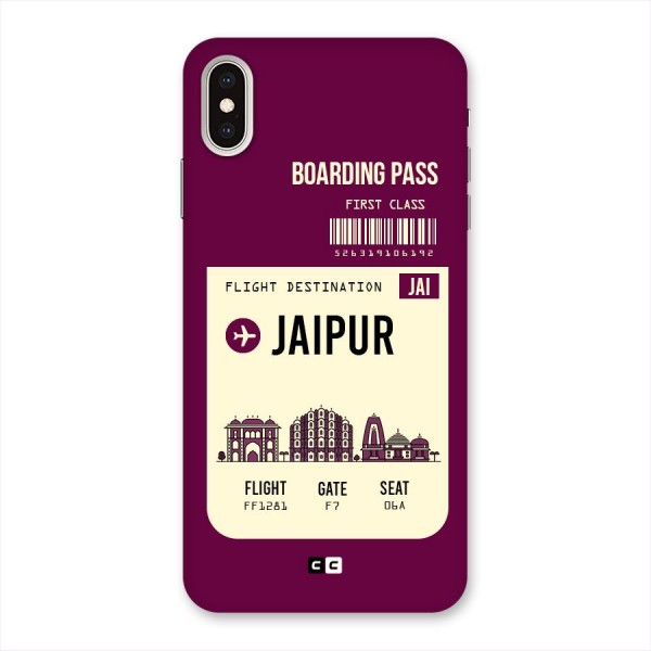 Jaipur Boarding Pass Back Case for iPhone XS Max