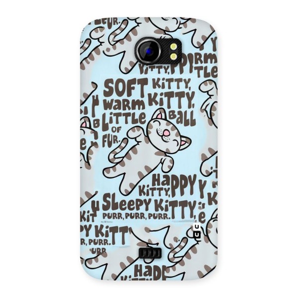 Kitty Pattern Back Case for Micromax Canvas 2 A110