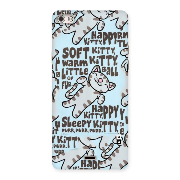 Kitty Pattern Back Case for Micromax Canvas Silver 5