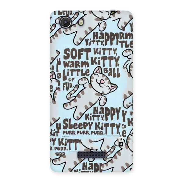 Kitty Pattern Back Case for Micromax Unite 3