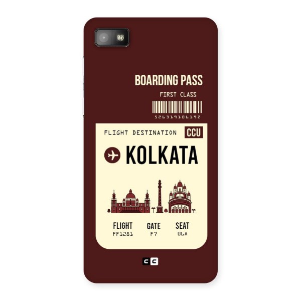 Kolkata Boarding Pass Back Case for Blackberry Z10