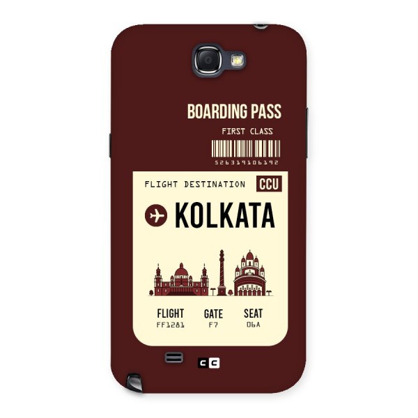 Kolkata Boarding Pass Back Case for Galaxy Note 2