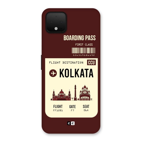 Kolkata Boarding Pass Back Case for Google Pixel 4 XL