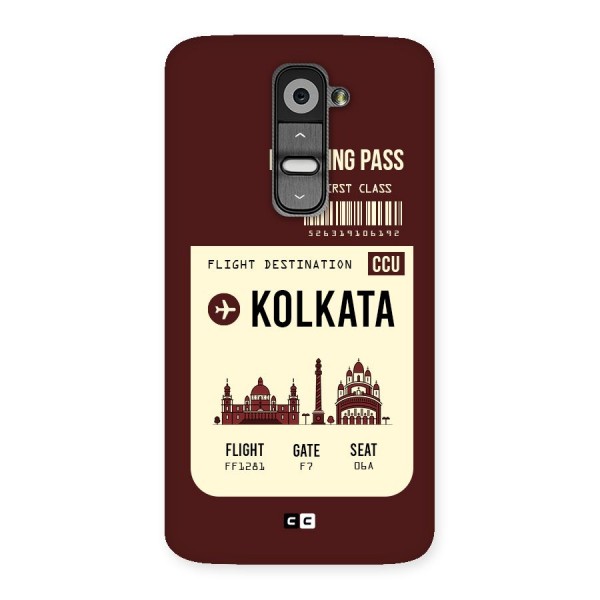 Kolkata Boarding Pass Back Case for LG G2