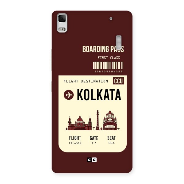 Kolkata Boarding Pass Back Case for Lenovo K3 Note
