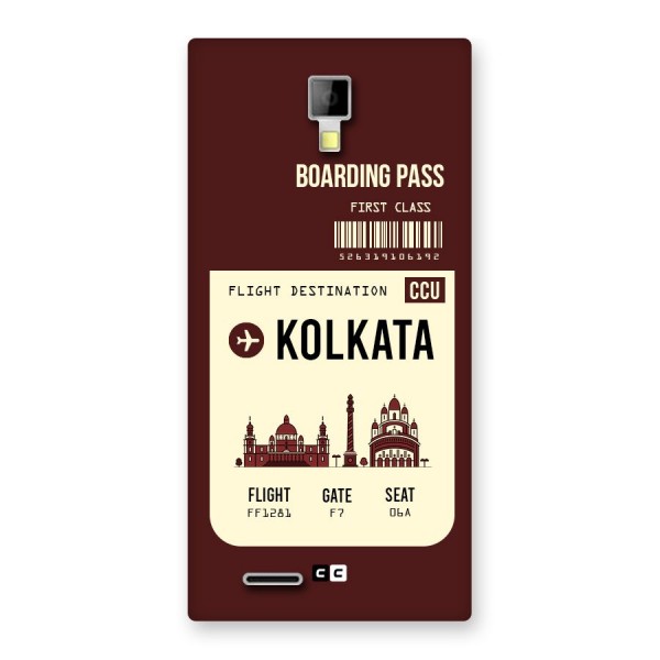 Kolkata Boarding Pass Back Case for Micromax Canvas Xpress A99