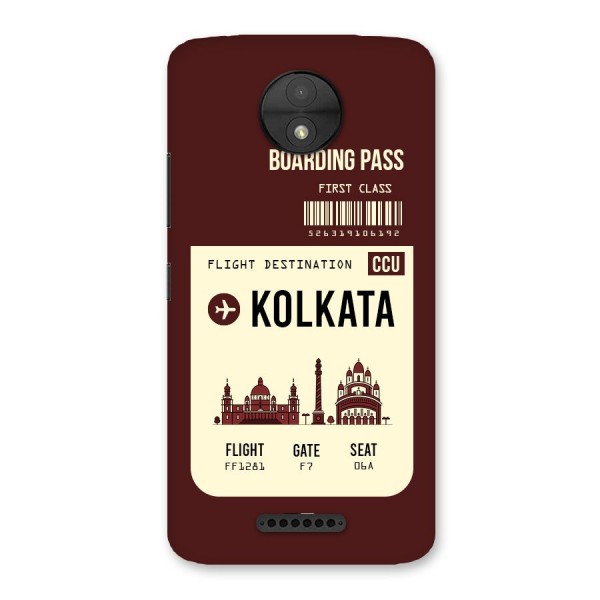 Kolkata Boarding Pass Back Case for Moto C