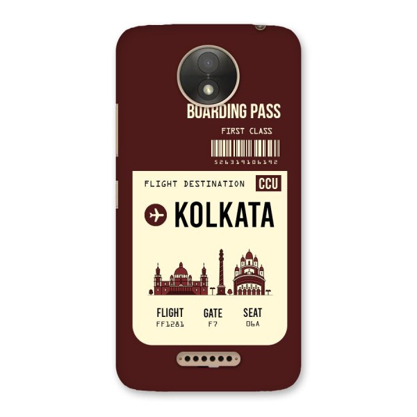 Kolkata Boarding Pass Back Case for Moto C Plus