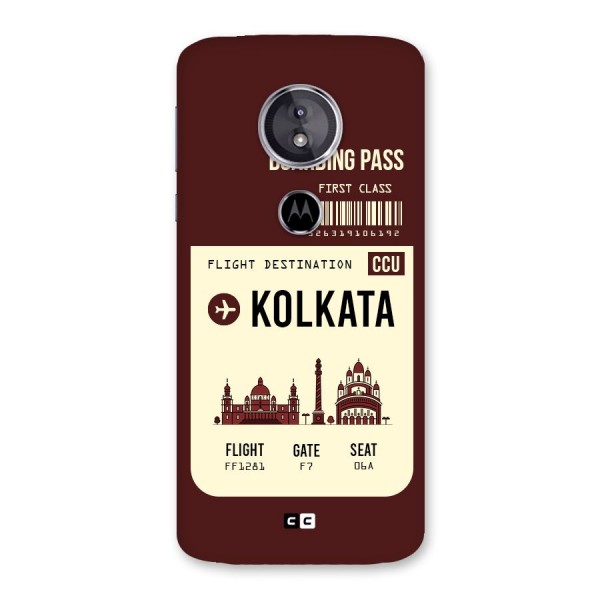 Kolkata Boarding Pass Back Case for Moto E5
