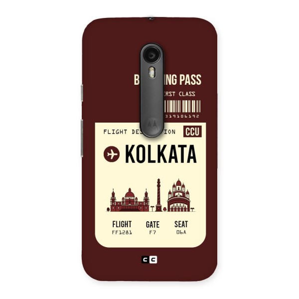 Kolkata Boarding Pass Back Case for Moto G3