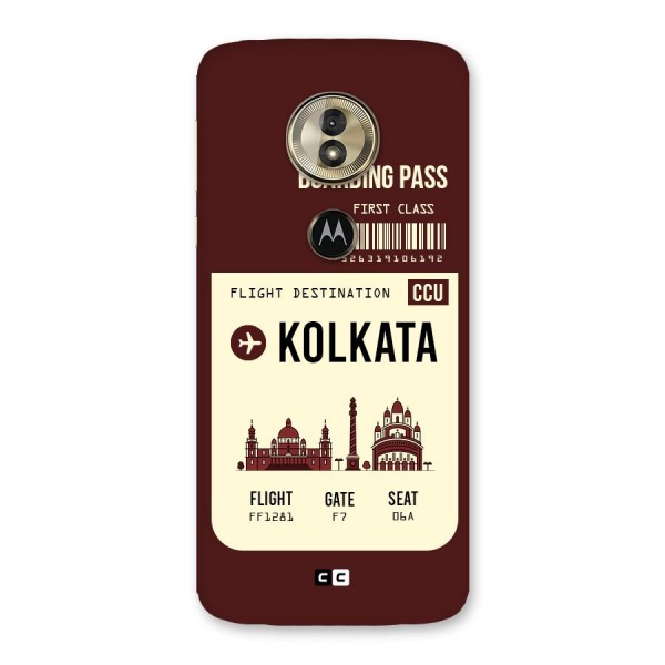 Kolkata Boarding Pass Back Case for Moto G6 Play
