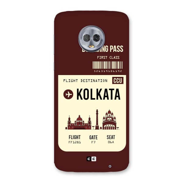 Kolkata Boarding Pass Back Case for Moto G6 Plus