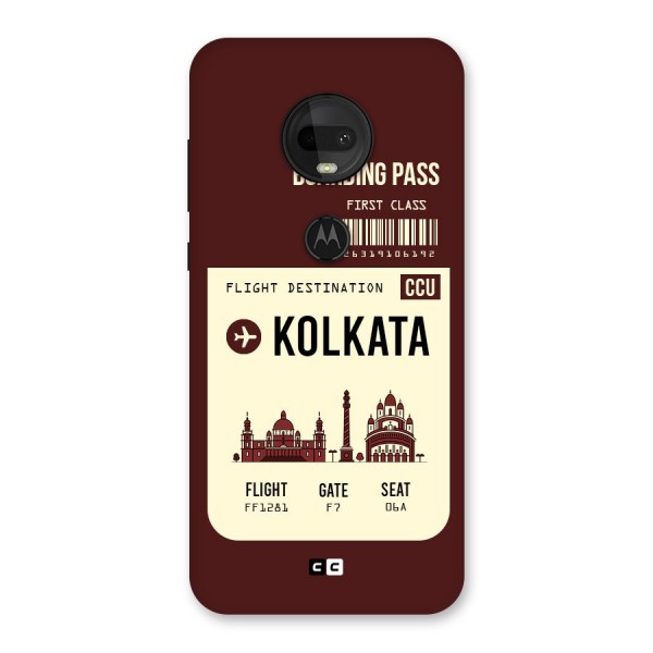Kolkata Boarding Pass Back Case for Moto G7