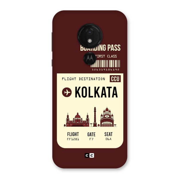 Kolkata Boarding Pass Back Case for Moto G7 Power