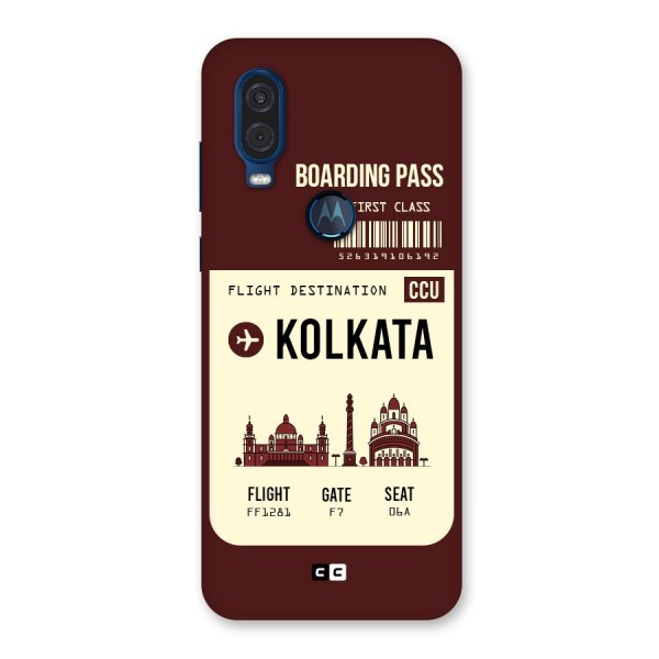 Kolkata Boarding Pass Back Case for Motorola One Vision