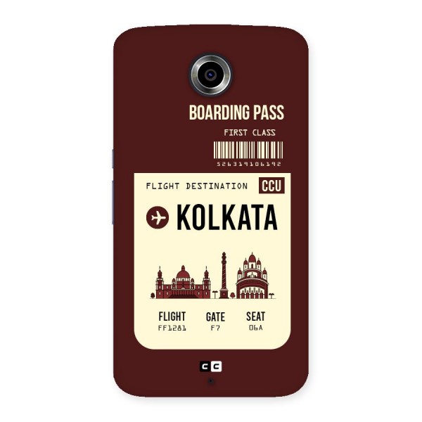 Kolkata Boarding Pass Back Case for Nexsus 6
