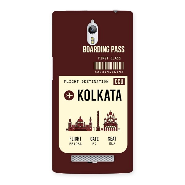 Kolkata Boarding Pass Back Case for Oppo Find 7