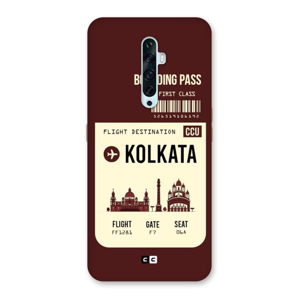 Kolkata Boarding Pass Back Case for Oppo Reno2 F