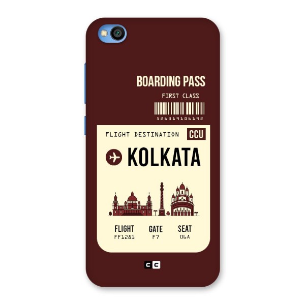 Kolkata Boarding Pass Back Case for Redmi Go