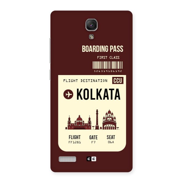 Kolkata Boarding Pass Back Case for Redmi Note