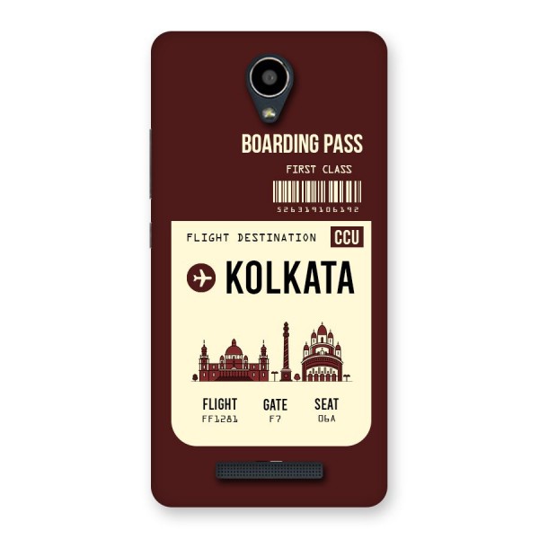 Kolkata Boarding Pass Back Case for Redmi Note 2
