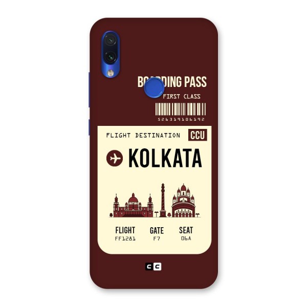 Kolkata Boarding Pass Back Case for Redmi Note 7