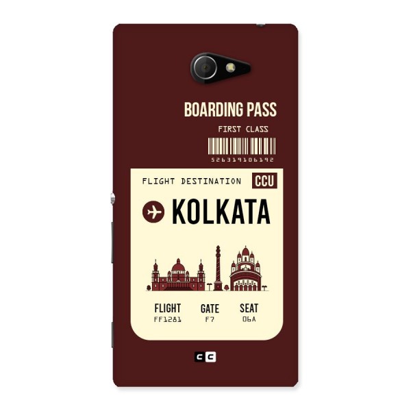Kolkata Boarding Pass Back Case for Sony Xperia M2