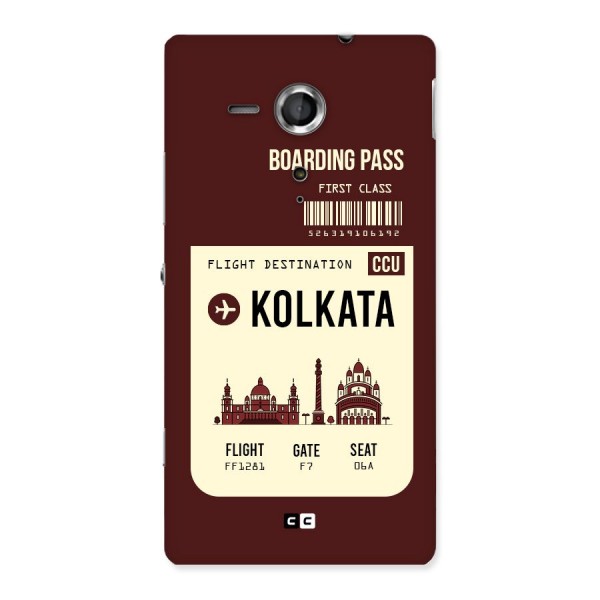 Kolkata Boarding Pass Back Case for Sony Xperia SP