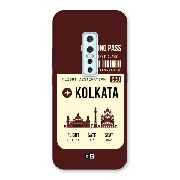 Kolkata Boarding Pass Back Case for Vivo V17 Pro