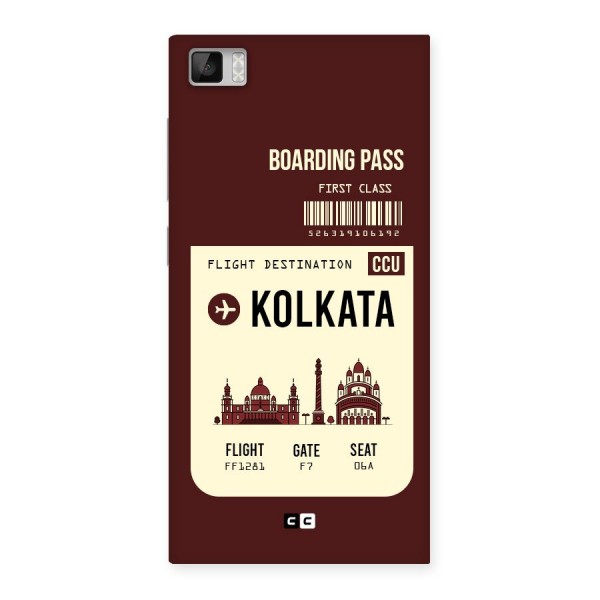 Kolkata Boarding Pass Back Case for Xiaomi Mi3