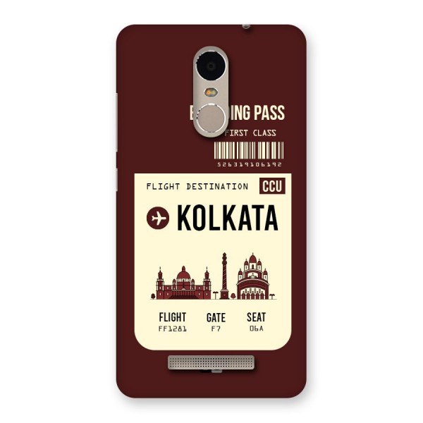 Kolkata Boarding Pass Back Case for Xiaomi Redmi Note 3