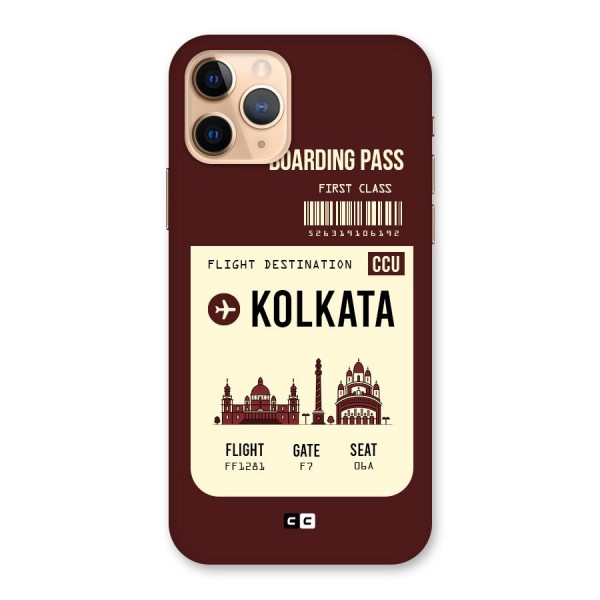 Kolkata Boarding Pass Back Case for iPhone 11 Pro